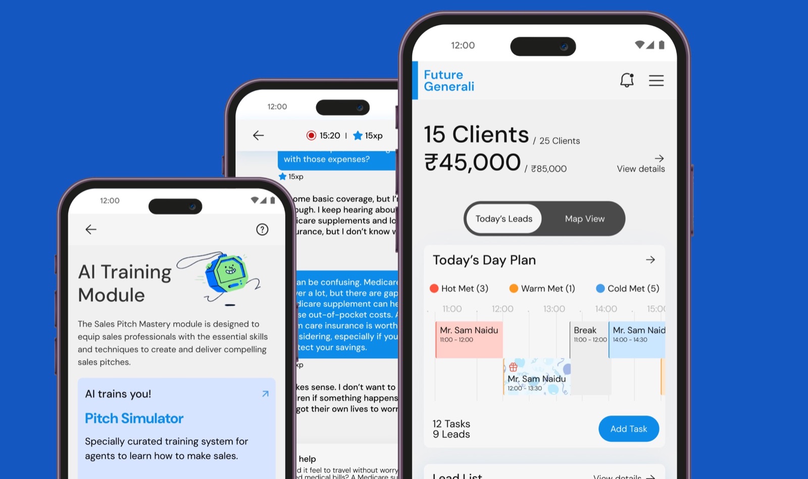 Future Generali agent app screens